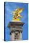 Golden Fame Statue On Pont Alexandre III - II-Cora Niele-Stretched Canvas