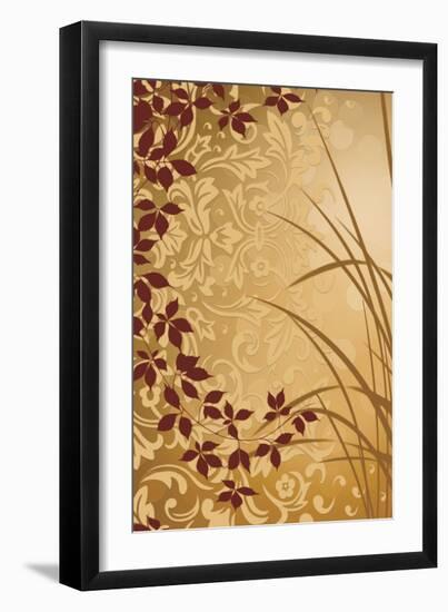 Golden Flourish II-Edward Aparicio-Framed Giclee Print
