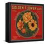 Golden Flower Brand - Redlands, California - Citrus Crate Label-Lantern Press-Framed Stretched Canvas