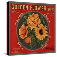 Golden Flower Brand - Redlands, California - Citrus Crate Label-Lantern Press-Stretched Canvas