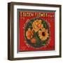 Golden Flower Brand - Redlands, California - Citrus Crate Label-Lantern Press-Framed Art Print