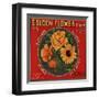 Golden Flower Brand - Redlands, California - Citrus Crate Label-Lantern Press-Framed Art Print