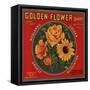 Golden Flower Brand - Redlands, California - Citrus Crate Label-Lantern Press-Framed Stretched Canvas