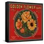 Golden Flower Brand - Redlands, California - Citrus Crate Label-Lantern Press-Framed Stretched Canvas