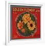 Golden Flower Brand - Redlands, California - Citrus Crate Label-Lantern Press-Framed Art Print