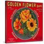 Golden Flower Orange Label - Redlands, CA-Lantern Press-Stretched Canvas