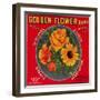 Golden Flower Orange Label - Redlands, CA-Lantern Press-Framed Art Print