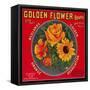 Golden Flower Orange Label - Redlands, CA-Lantern Press-Framed Stretched Canvas