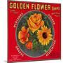 Golden Flower Orange Label - Redlands, CA-Lantern Press-Mounted Art Print