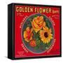 Golden Flower Orange Label - Redlands, CA-Lantern Press-Framed Stretched Canvas