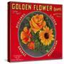 Golden Flower Orange Label - Redlands, CA-Lantern Press-Stretched Canvas