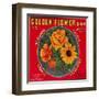 Golden Flower Orange Label - Redlands, CA-Lantern Press-Framed Art Print