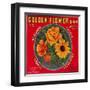 Golden Flower Orange Label - Redlands, CA-Lantern Press-Framed Art Print