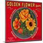 Golden Flower Orange Label - Redlands, CA-Lantern Press-Mounted Art Print