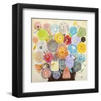 Golden Flowers-Mercedes Lagunas-Framed Art Print