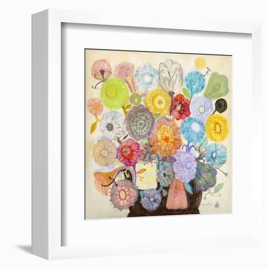 Golden Flowers-Mercedes Lagunas-Framed Art Print