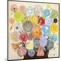 Golden Flowers-Mercedes Lagunas-Mounted Art Print