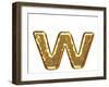 Golden Font. Letter 'W'.Lower Case-ayvengo-Framed Art Print