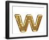 Golden Font. Letter 'W'.Lower Case-ayvengo-Framed Art Print