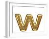 Golden Font. Letter 'W'.Lower Case-ayvengo-Framed Art Print