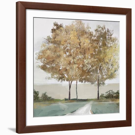 Golden Forest Shimmer-Isabelle Z-Framed Art Print