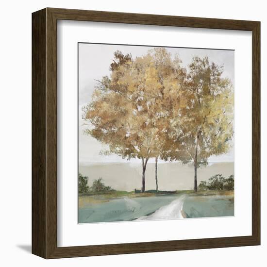 Golden Forest Shimmer-Isabelle Z-Framed Art Print