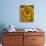 Golden Garden Sunflowers & Marigolds-null-Mounted Art Print displayed on a wall