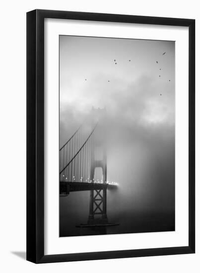 Golden Gate and Birds-Moises Levy-Framed Premium Photographic Print