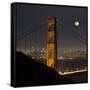 Golden Gate and Moon-Moises Levy-Framed Stretched Canvas