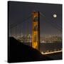 Golden Gate and Moon-Moises Levy-Stretched Canvas