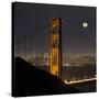Golden Gate and Moon-Moises Levy-Stretched Canvas