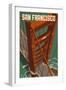 Golden Gate Bridge Aerial - San Francisco, California-Lantern Press-Framed Art Print