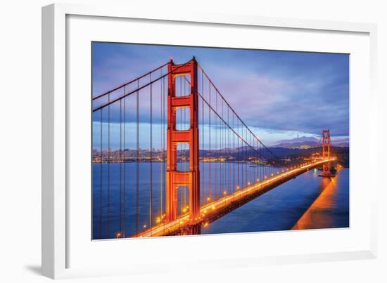 Golden Gate Bridge and Bay Ca-null-Framed Art Print