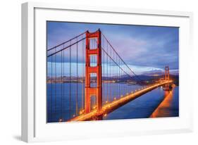 Golden Gate Bridge and Bay Ca-null-Framed Art Print