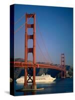 Golden Gate Bridge and Cruise Ship, San Francisco, California, USA-Steve Vidler-Stretched Canvas