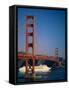 Golden Gate Bridge and Cruise Ship, San Francisco, California, USA-Steve Vidler-Framed Stretched Canvas