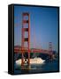 Golden Gate Bridge and Cruise Ship, San Francisco, California, USA-Steve Vidler-Framed Stretched Canvas