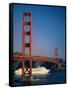 Golden Gate Bridge and Cruise Ship, San Francisco, California, USA-Steve Vidler-Framed Stretched Canvas