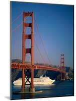 Golden Gate Bridge and Cruise Ship, San Francisco, California, USA-Steve Vidler-Mounted Photographic Print