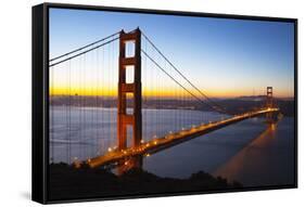 Golden Gate Bridge and San Francisco Skyline at Dawn-Miles-Framed Stretched Canvas