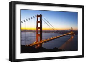 Golden Gate Bridge and San Francisco Skyline at Dawn-Miles-Framed Photographic Print