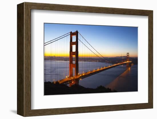 Golden Gate Bridge and San Francisco Skyline at Dawn-Miles-Framed Photographic Print