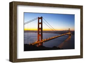 Golden Gate Bridge and San Francisco Skyline at Dawn-Miles-Framed Photographic Print