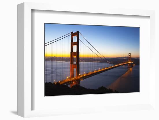 Golden Gate Bridge and San Francisco Skyline at Dawn-Miles-Framed Photographic Print