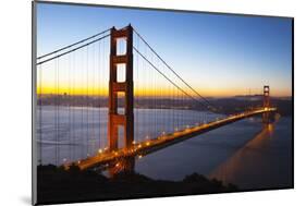 Golden Gate Bridge and San Francisco Skyline at Dawn-Miles-Mounted Photographic Print