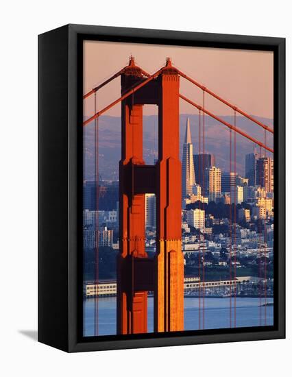 Golden Gate Bridge and San Francisco Skyline-Paul Souders-Framed Stretched Canvas