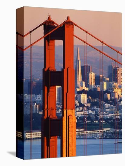 Golden Gate Bridge and San Francisco Skyline-Paul Souders-Stretched Canvas