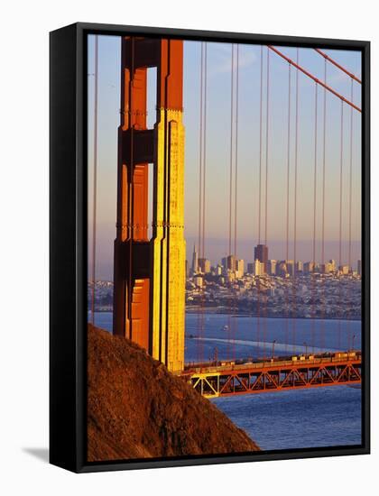 Golden Gate Bridge and San Francisco Skyline-Paul Souders-Framed Stretched Canvas