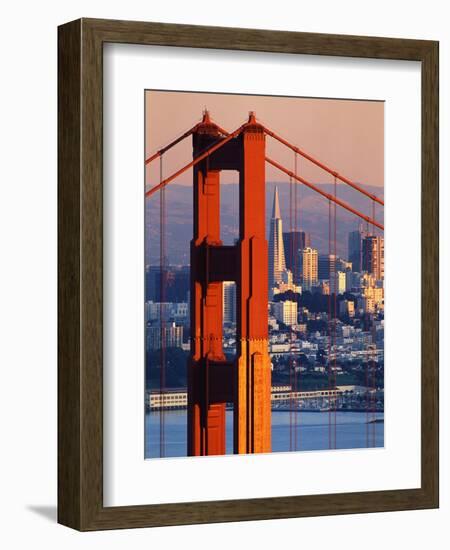 Golden Gate Bridge and San Francisco Skyline-Paul Souders-Framed Photographic Print