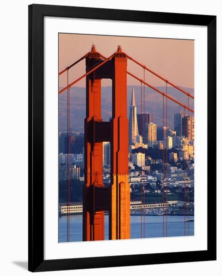 Golden Gate Bridge and San Francisco Skyline-Paul Souders-Framed Photographic Print